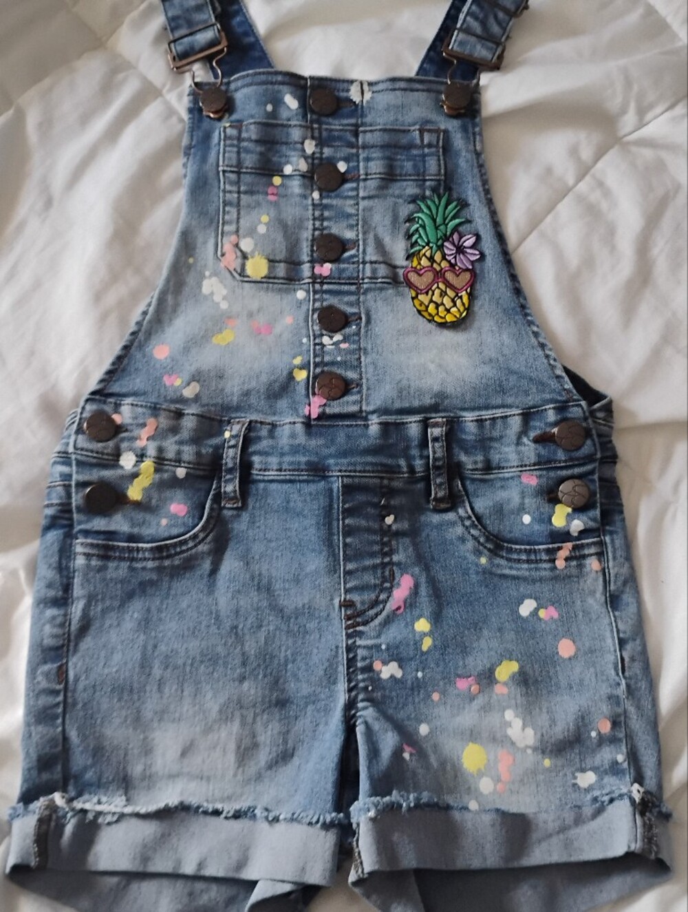 Jessica Simpson Light Blue & Dark Blue Denim Detail Overalls